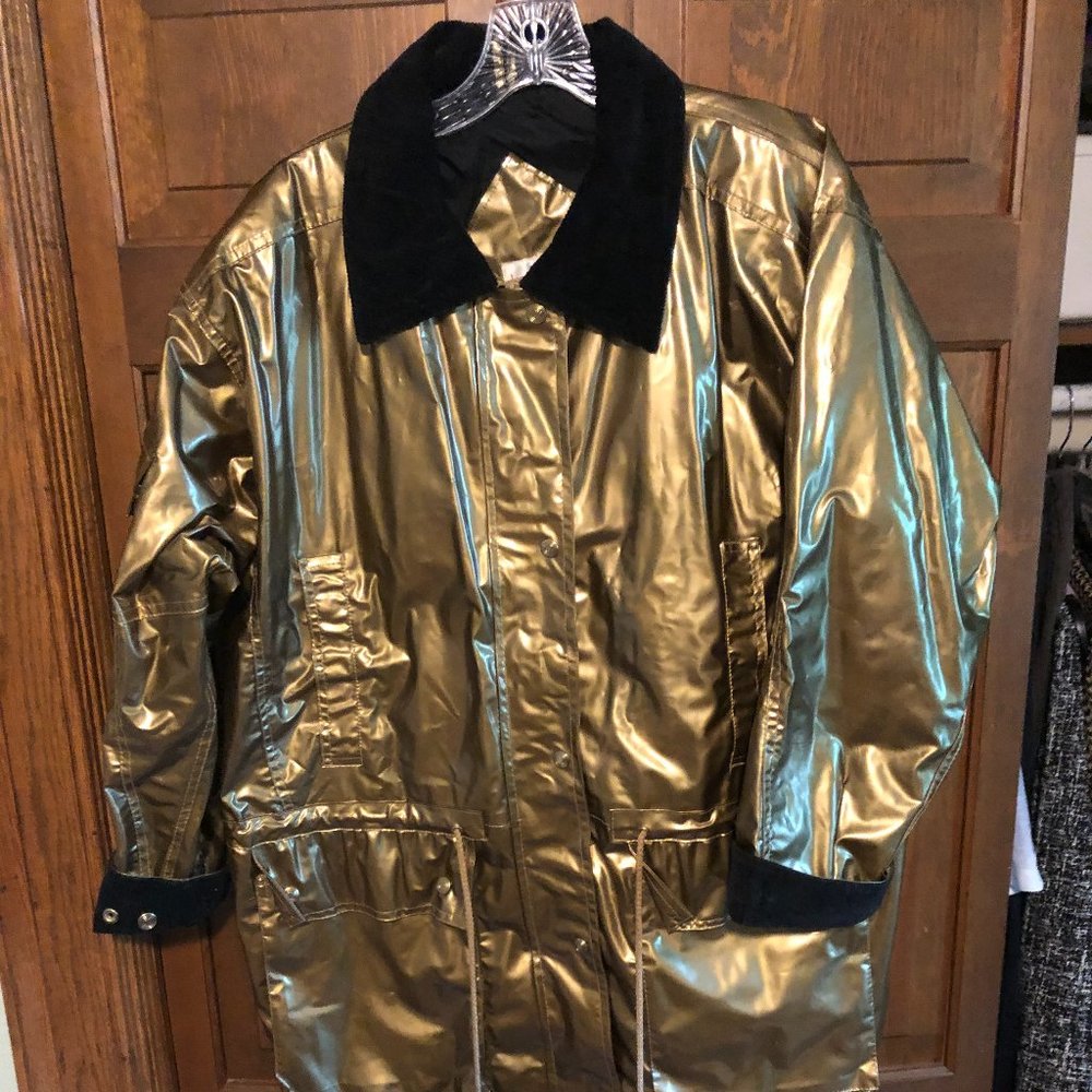 Vintage shiny gold Wippette women's gold raincoat slicker